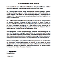 Prime Minister Statement