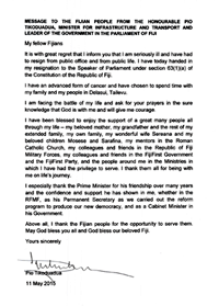 Pio Tikoduadua Statement