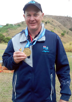 Fiji shooter Glen Kable with his Gold medal