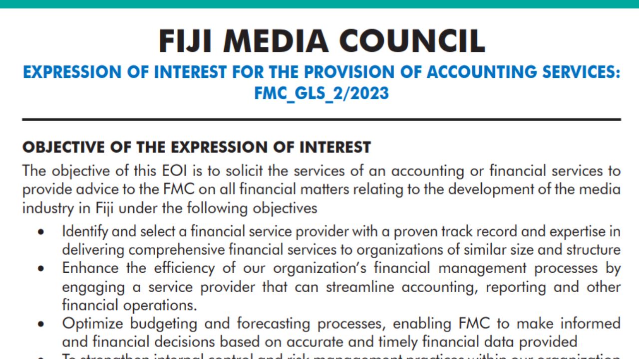 FIJI MEDIA COUNCIL EOI ACCOUNTING