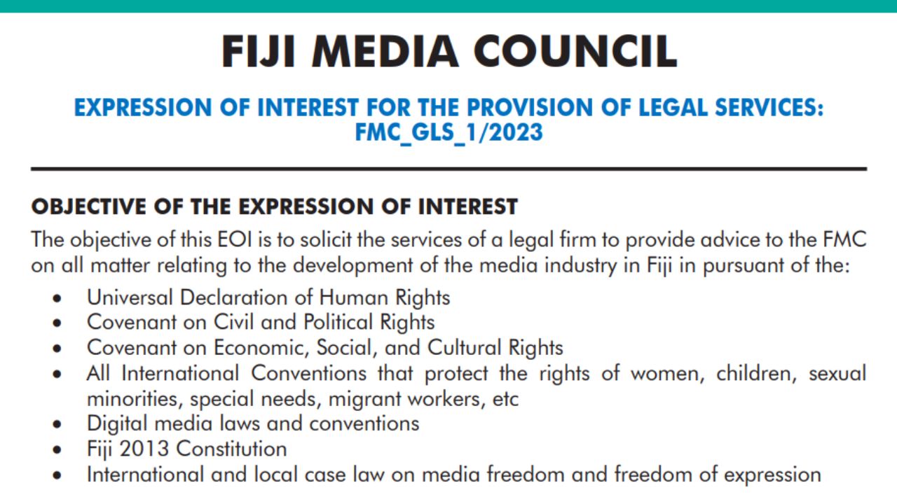 FIJI MEDIA COUNCIL EOI Legal