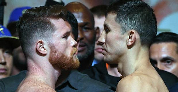 Alvarez and Golovkin meet at the weigh-in