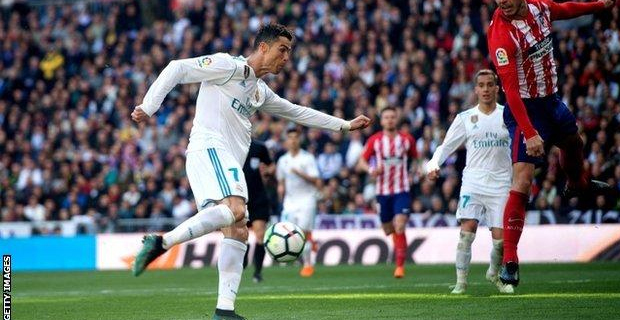 Ronaldo scores for 10th game in a row as Real Madrid draws with Atletico Madrid