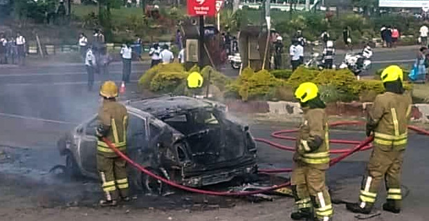 Hybrid taxi destroyed in fire at Valelevu Shopping Complex