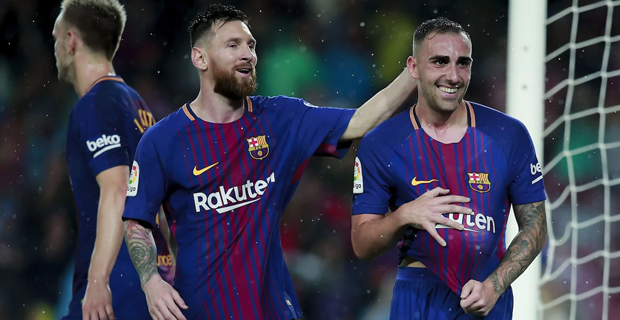Alcacer scores twice as Barcelona beats Sevilla in La Liga