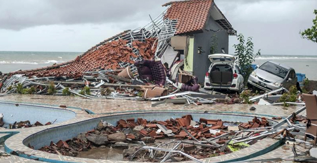 At least 222 people dead and 843 injured after tsunami hits coastal towns in Indonesia