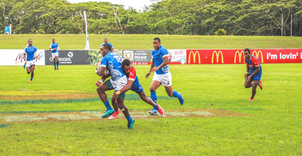 Defending Champions Police beat Outrigger 29-0 in their Coral Coast 7s 2020 pool match 