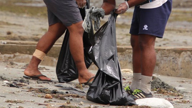 SCC has two full-time staff who pick up litter along the foreshore - Kumar