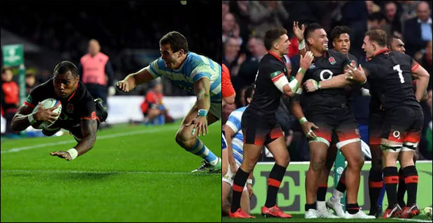 Rokoduguni and Hughes score as England beats Argentina 
