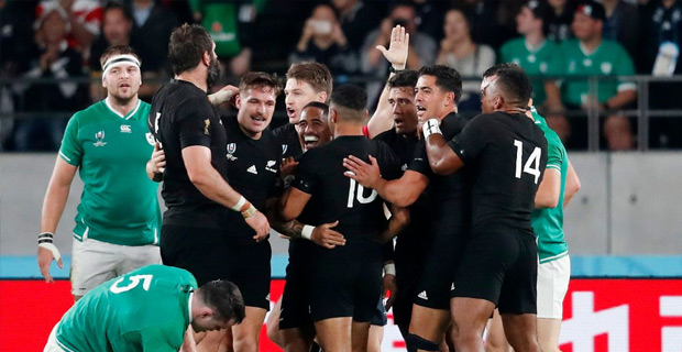 All Blacks to play England in first semi-final of RWC after beating Ireland 46-14