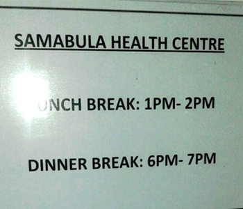 Health centre takes lunch and dinner breaks while patients wait