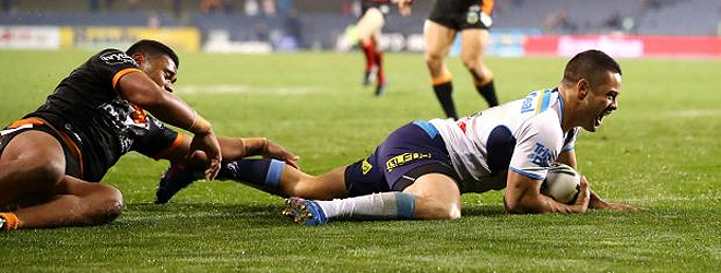 Hayne scores 2 tries as Titans beat the Tigers