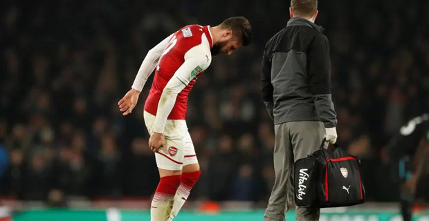 Olivier Giroud out due to injury 