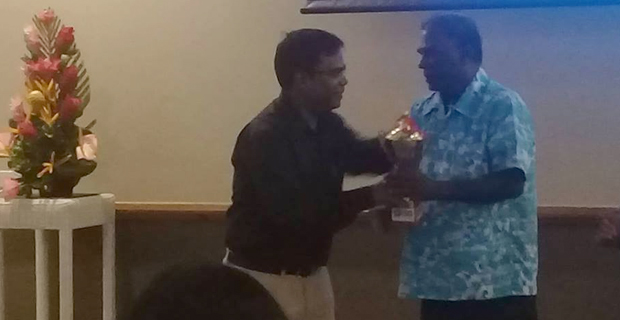 Ronald Jai awarded Appreciation Award from Indian High Commissioner to Fiji