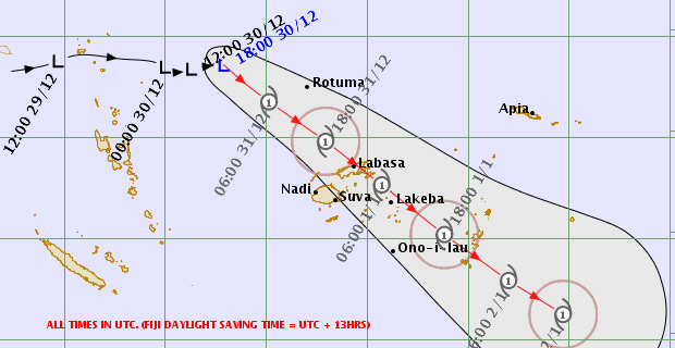 Tropical Disturbance now intensifies into Tropical Depression moving towards Fiji