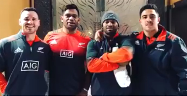 All Blacks players send their well wishes to the Fiji Bati