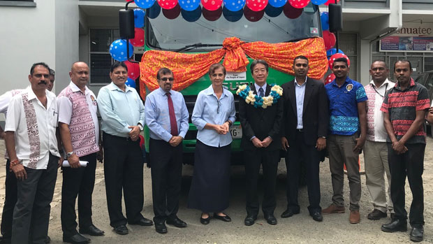 The Japanese Government hands over garbage compactor truck to the Labasa Town Council