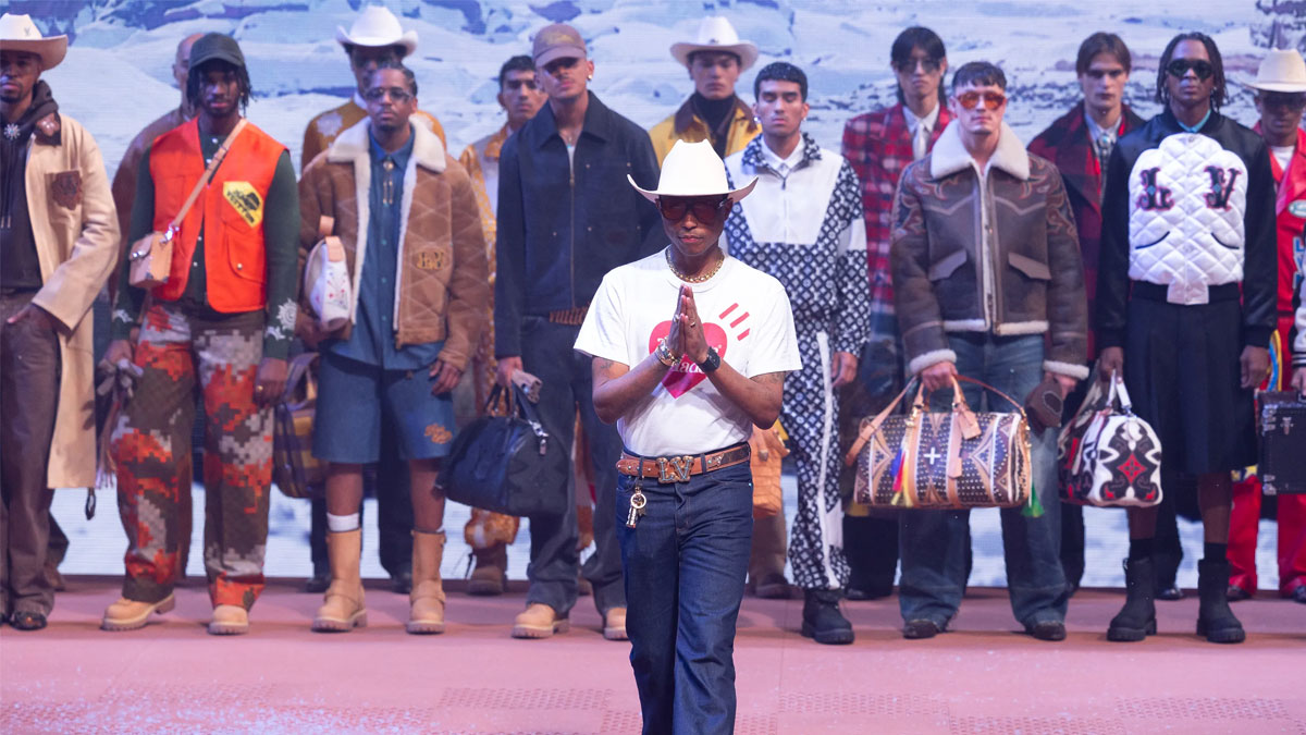 Pharrell Williams showcases Wild West-inspired collection at Louis ...