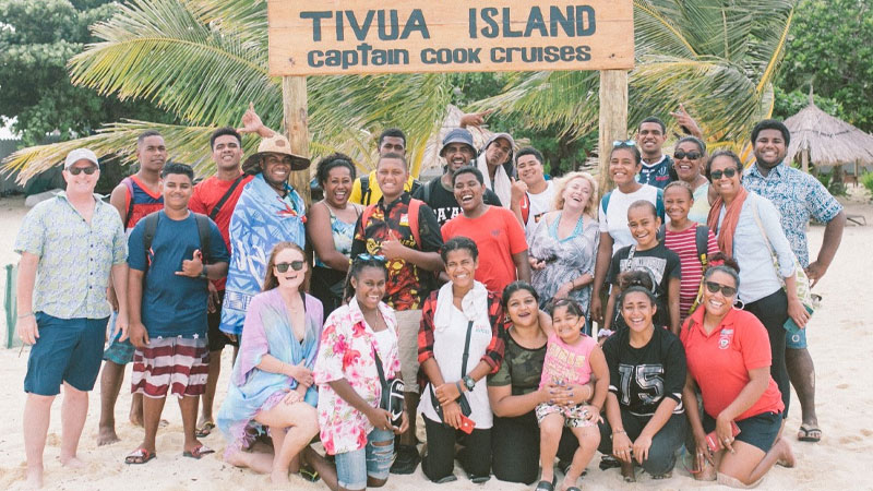 30 children from Cure Kids Fiji hosted to a Christmas Day event by VOMO Island and Captain Cook Cruises