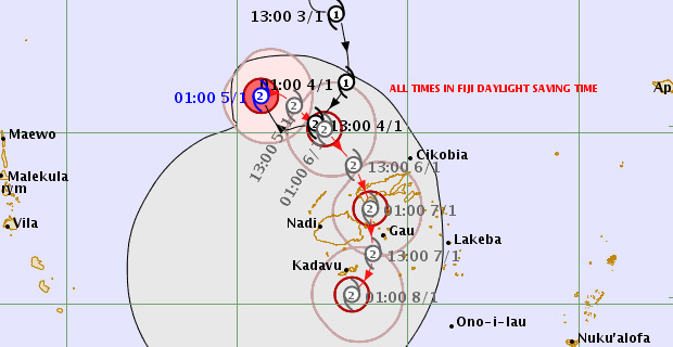 Tropical Cyclone Mona now a Category 2 cyclone