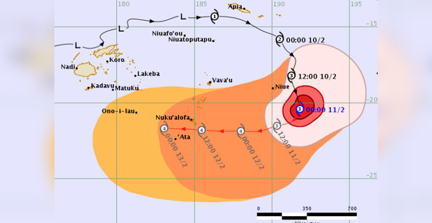 Tropical Cyclone Gita expected to enter Fiji waters over the Southern Lau Group tomorrow