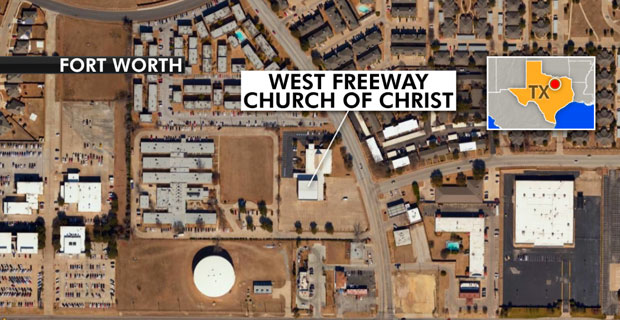 Gunman shoots 2 at a church in Texas before church members return fire 