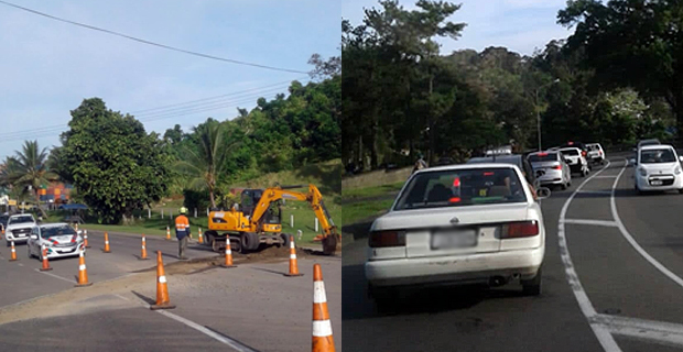 Works carried out during peak traffic hours causes major traffic congestion along Reservoir Road