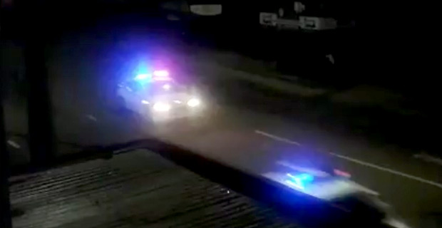 Multiple Police vehicles seen with emergency lights and sirens but not responding to any emergency