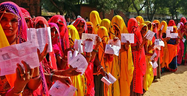 Millions of Indians vote on the first day of their general election 
