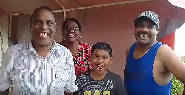 Salen Kumar and family enjoy their Boxing Day picnic despite the Tropical Cyclone alert 