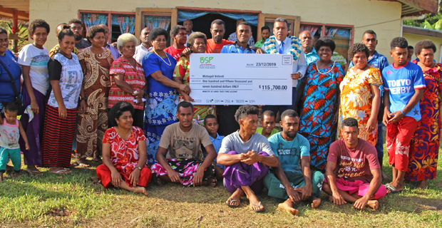 Members of the Yavusa Ketei in Savusavu receive first premium payout of $115,700 from the Land Bank