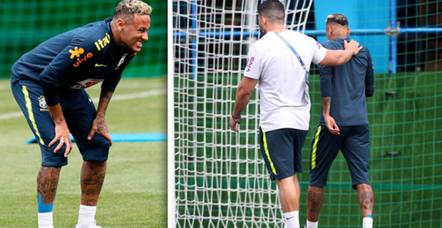 Neymar leaves training with ankle injury 