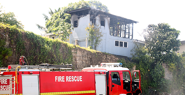 Double story house on Brown St destroyed in a fire this morning 