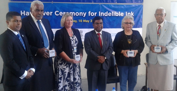 Indian High Commission donates 6000 bottles of indelible ink to the Fijian Elections Office