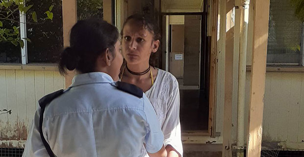 Zoe Maharaj Moore who is charged for possessing illicit drugs makes court appearance for allegedly absconding bail