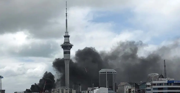 SkyCity International Convention centre still on fire