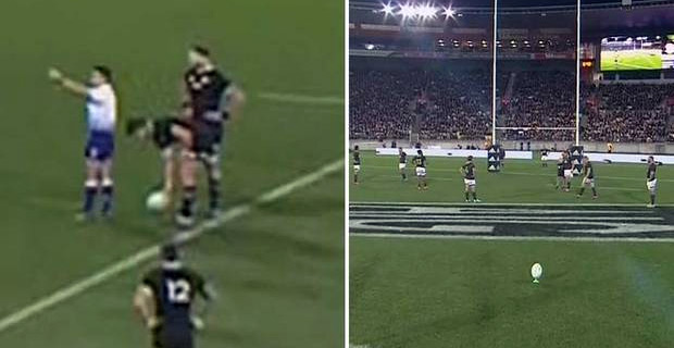 Hansen defends Beauden Barrett for rolling ball towards the goal posts before kicking