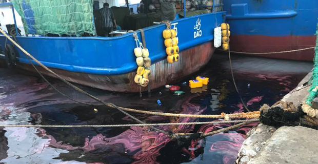 Foreign fishing vessel fined after being caught pumping out oil into the sea