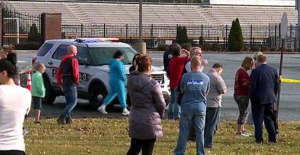 US school on lockdown after a student shot himself