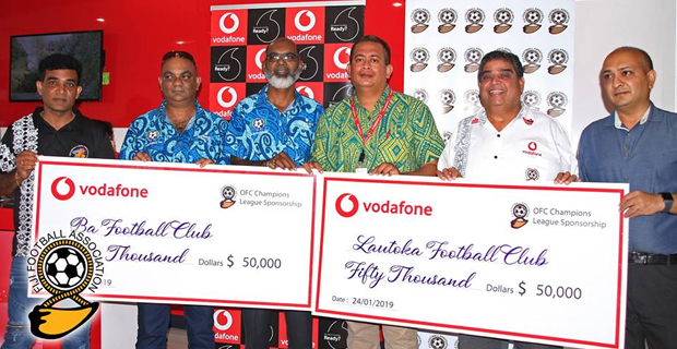 Ba and Lautoka FC received $50,000 each from Vodafone Fiji for OFC campaign