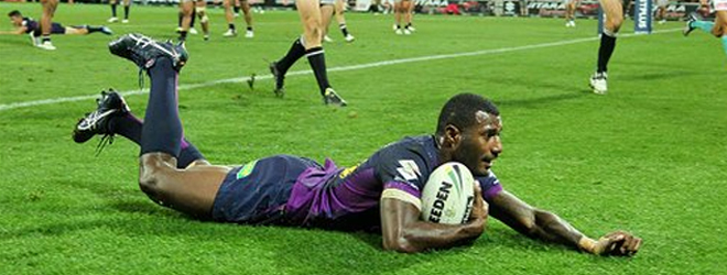 Vunivalu scores double to help Storm thrash Knights 40-12