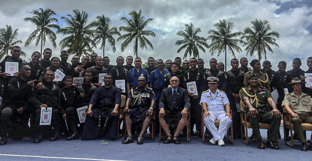 50 students who are soldiers and police officers graduate with 1st degree black belts in Hapkido