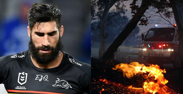 James Tamou details the moment he felt powerless while trying to help defend properties from Australia bushfires
