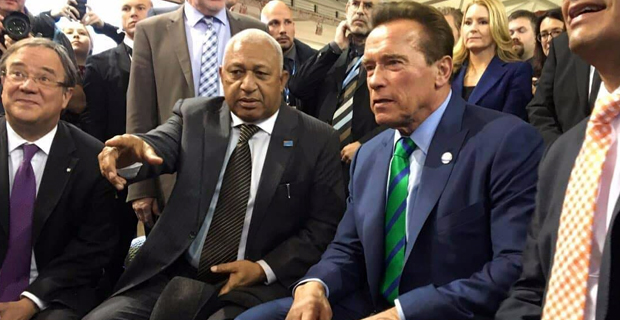 Schwarzenegger commends COP President Bainimarama for his continuing efforts to fight climate change