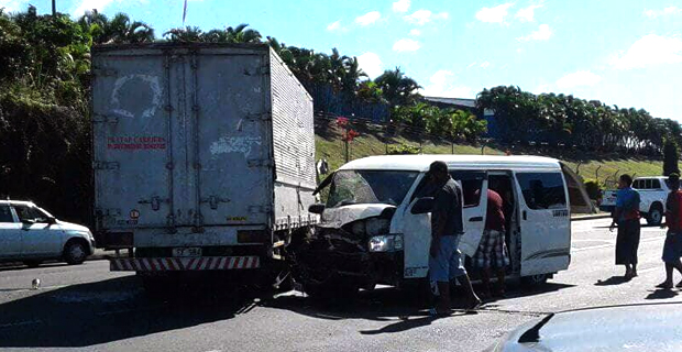 Accident involving a van and a truck along Ratu Dovi Rd in Nasinu