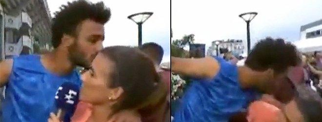 Tennis player banned after trying to kiss female reporter