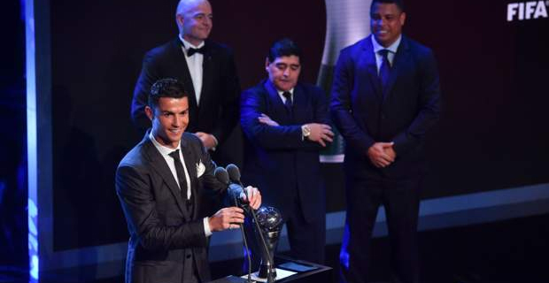 Cristiano Ronaldo wins Best Male Player Award at FIFA Football Awards