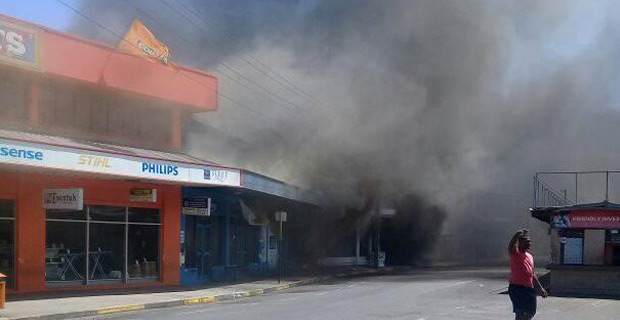 Firefighters manage to contain a fire that destroyed four shops in Sigatoka Town