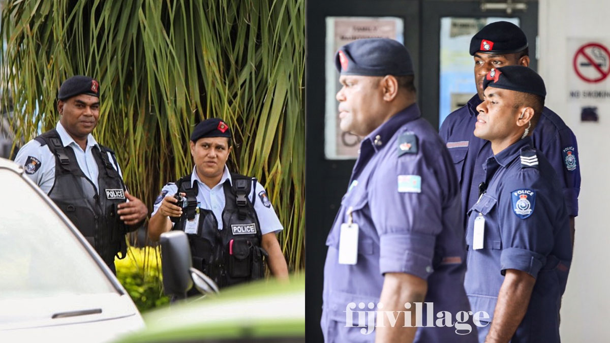 Ścisła ochrona policyjna w sądzie w Suva podczas oczekiwania na wyrok Bainimaramy i Kilio