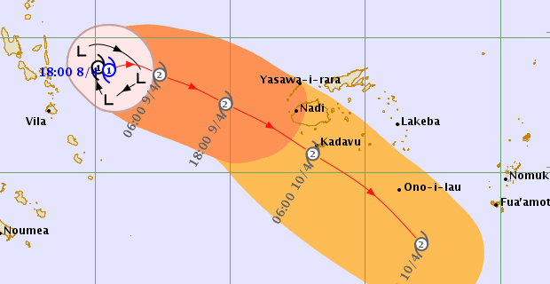 Expect heavy rain and flooding due to trough of low pressure slowly moving over Fiji